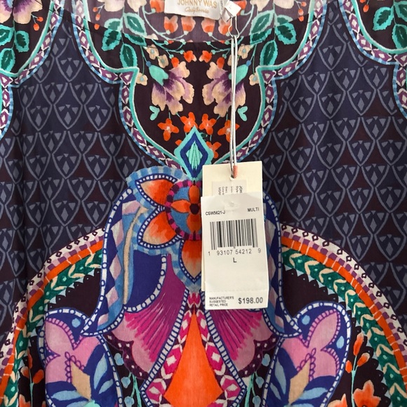Johnny Was Saba Tunic Swimsuit Cover/Bathing Suit Cover Up Size L - Picture 9 of 11